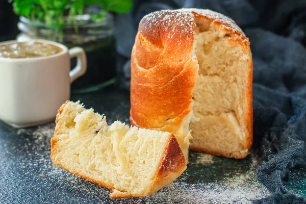 Osterkuchen Festliche Feier Tisch Decken Traditionelle Dekoration Und Leckereien Frohe — Stockfoto