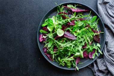 Salata marulları sebzeleri karıştırır. Sebzeleri karıştırır. Sebzeleri karıştırır.