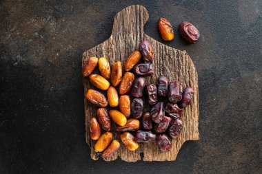 Meyveli, kurutulmuş, meyveli, sağlıklı, lezzetli, abur cubur diyeti. Üst görünüm, fotokopi, arka plan, kırsal veya vejetaryen yemekleri.