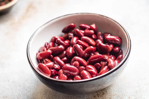 red canned beans keto or paleo diet portion on the table healthy meal top view copy space food background rustic