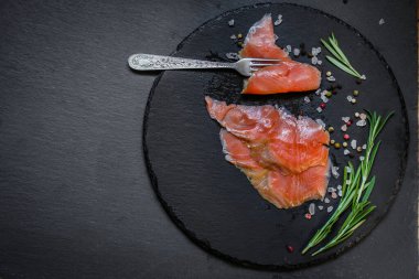 salted salmon fish slices