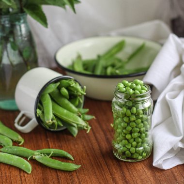 Yeşil fasulyeler yakın.