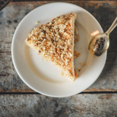 Napolyon pastası kırsal arka planda