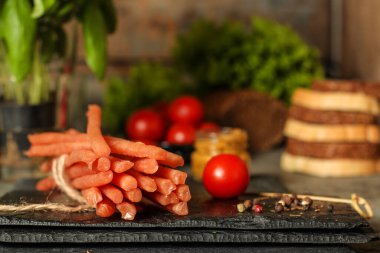 meat smoked and jerky food background