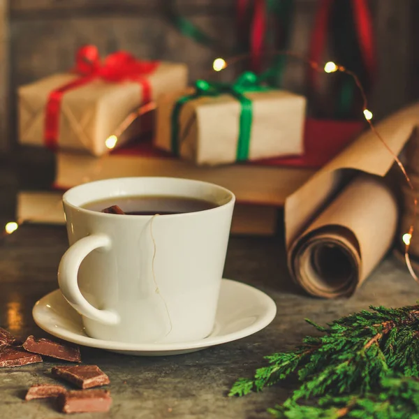 Cerrar Taza Fondo Navidad — Foto de Stock