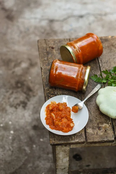 Homemade Canned Zucchini Close — Stock Photo, Image