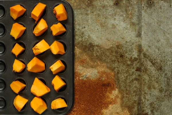 Baked Pumpkin Slices Top View — Stock Photo, Image