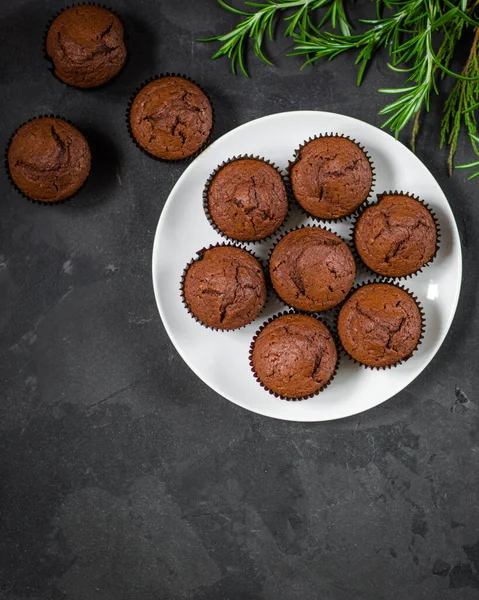 Draufsicht Auf Pralinenmuffins — Stockfoto