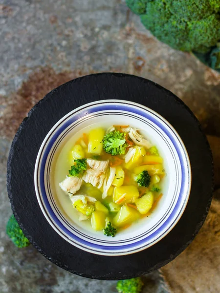 Soup Brocolli Chicken — Stockfoto