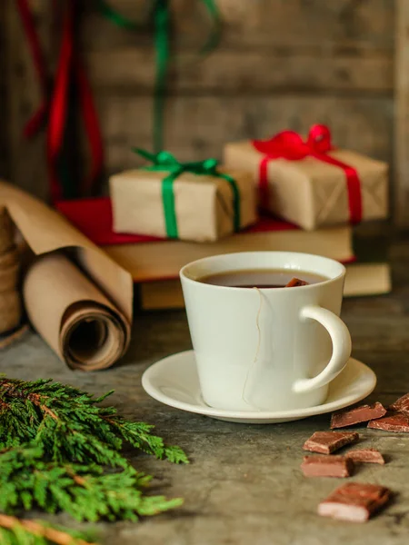 Cerrar Taza Fondo Navidad — Foto de Stock