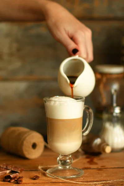 Latte Transparent Mugg — Stockfoto