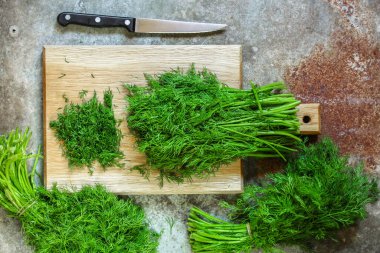 Taze dereotu üst görünümü