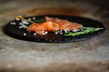 salted salmon fish slices