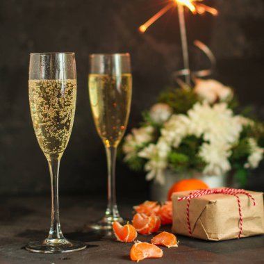 Şampanyalı Noel arkaplanı 
