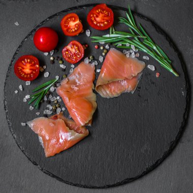 salted salmon fish slices