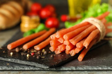 meat smoked and jerky food background