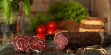 meat smoked and jerky food background