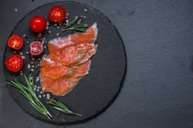 salted salmon fish slices