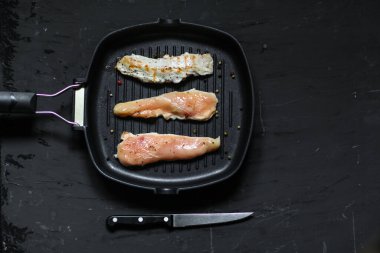 raw chicken meat slices for grill