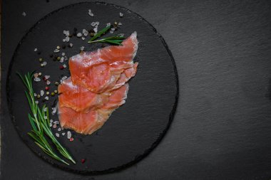 salted salmon fish slices