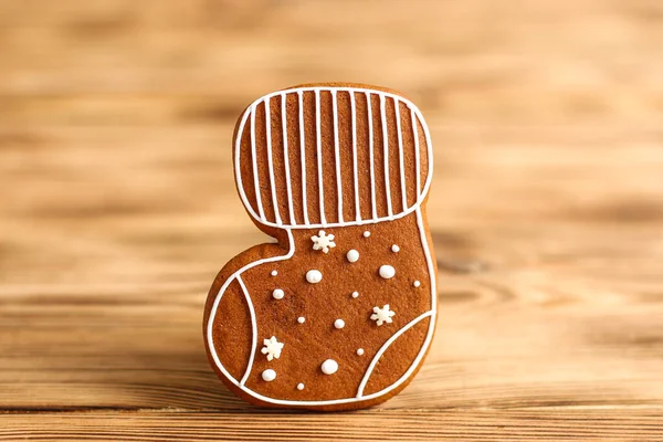 Close Gingerbread Cookie Wooden Background — Foto de Stock