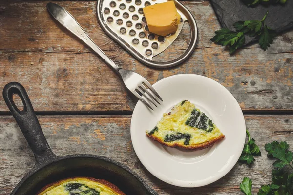 Omelet Spinach Close — Stock Photo, Image