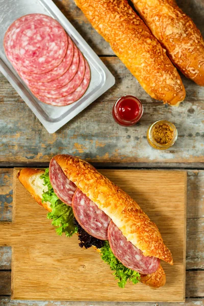 Ingredienti Sandwich Vista Dall Alto — Foto Stock