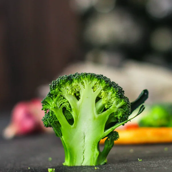 Fresh Green Organic Broccoli Close View — Stock Photo, Image