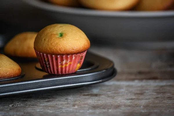 Magdalenas Caseras Cupcakes Cerca —  Fotos de Stock