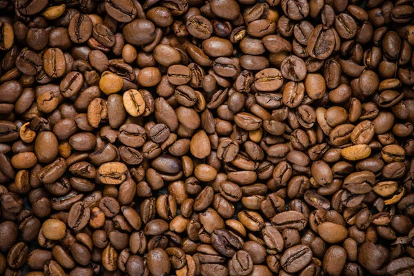 top view roasted coffee beans