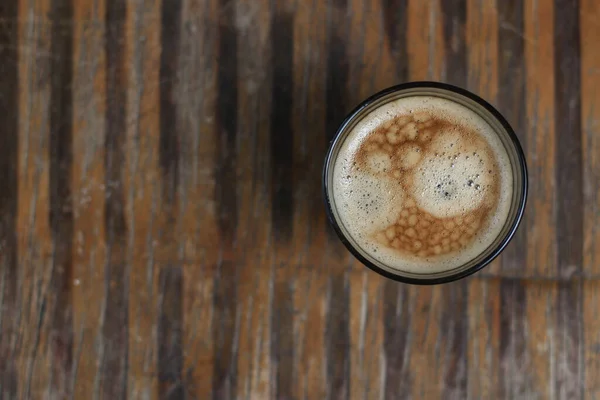 Vaso Bebida Café Sobre Fondo Madera — Foto de Stock