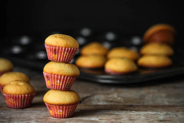 Muffin Fatti Casa Cupcake Vicino — Foto Stock