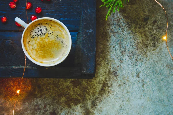 Чашка Кофе Семенами Граната — стоковое фото
