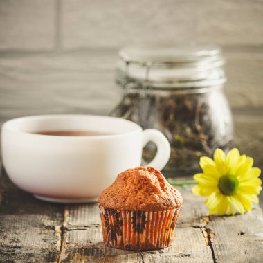 Ev yapımı balkabaklı kek. Yakın plan.