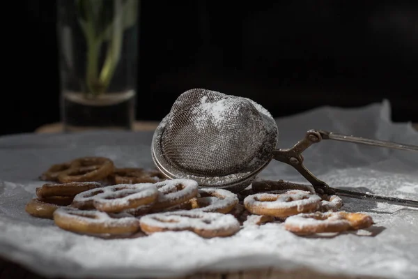 Gula Bubuk Pada Cookie — Stok Foto