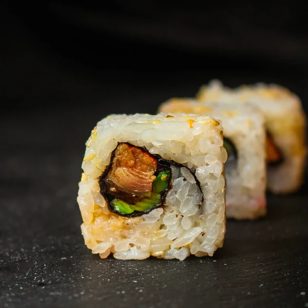 Asiatisk Mat Sushi Nära Håll — Stockfoto