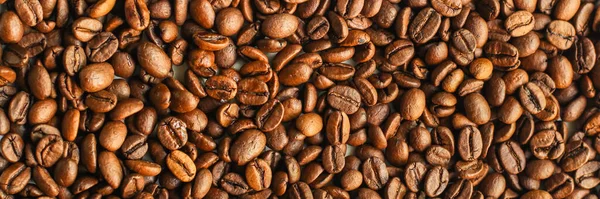 Roasted Coffee Beans Dark Background Top View — Stock Fotó