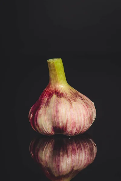 Garlic Black Background — Stock Photo, Image