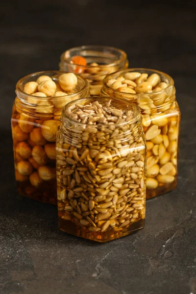 Healthy Dessert Nuts Honey — Photo