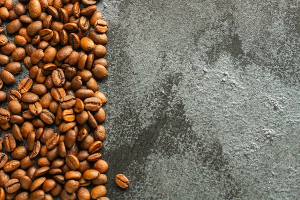 Roasted Coffee Beans Dark Background Top View — Stock Fotó