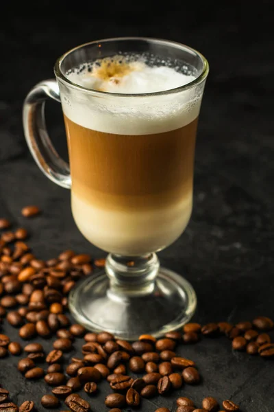 Närbild Kopp Latte — Stockfoto