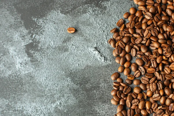 Roasted Coffee Beans Dark Background Top View — Stock Fotó