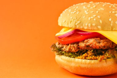 Lezzetli hamburgeri kapat. 