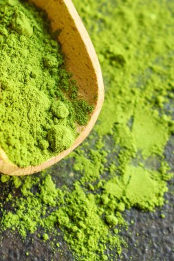 Kibrit yeşili pudra. Yakın çekim.