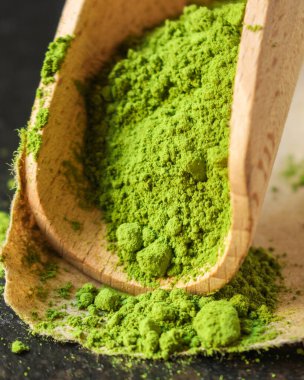 Kibrit yeşili pudra. Yakın çekim.