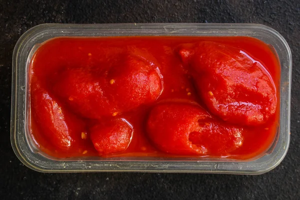 Tomatensaus Met Rode Peper Tomaten Bovenaanzicht — Stockfoto