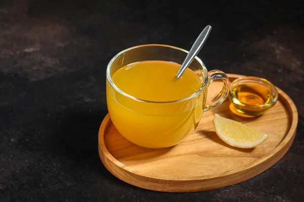 Чай Лимонним Шматочком Медом — стокове фото