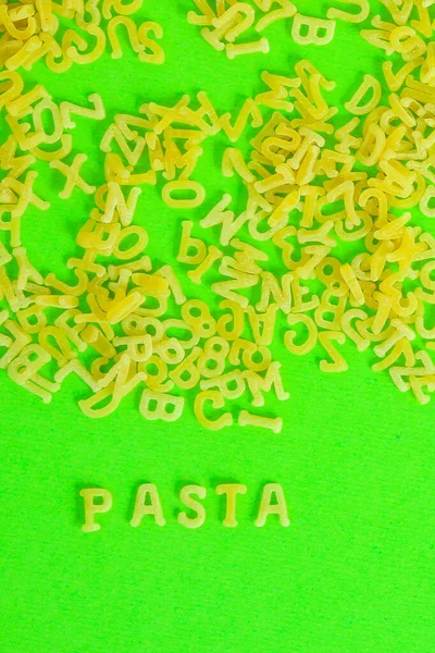 Pasta Alfabeto Vista Superior Alimentos Fondo —  Fotos de Stock