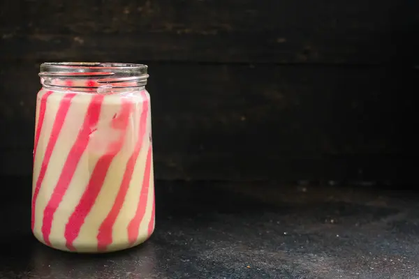 Colorful Sweet Cream Jar — Stock Photo, Image