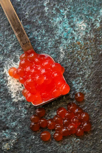 Menu Caviar Rouge Fruits Mer Caviar Saumon Concept Fond Alimentaire — Photo